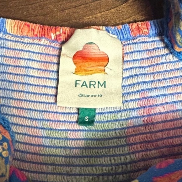 Farm Rio Stitched Garden Romper Floral Print Button Front Tie Waist Womens Small - Picture 7 of 13